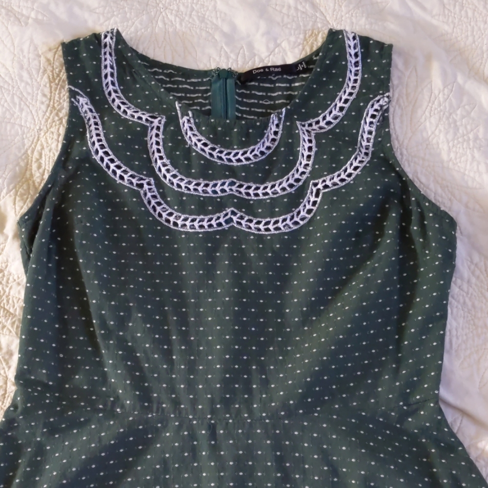 Modcloth green embroidered dress